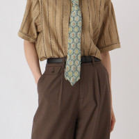 No sense無感官 蕾絲短袖襯衫透氣文藝復古條紋古著感襯衫男女