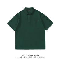 Ceecuz 300G重磅太空棉廓形短袖Polo衫男寬鬆潮流半袖T恤拉夫·勞倫馬球衫