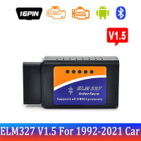 Автомобильный сканер ELM327 V1.5 V2.1 OBD2 с Bluetooth, считыватель кодов, инструмент для диагностики автомобиля, мини-инструмент для проверки лица, двигатель V1.5 V2.1 для автомобиля