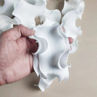 Новая эластичная двойная шифоновая Центральная складка, кружевной комплект «сделай сам» с лезвием лотоса, юбка, пушистый подвесной воротник, рукав, аксессуары для шитья