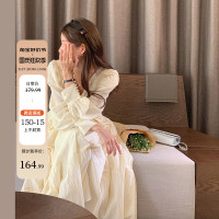 範雯雯 香草醬兒 茶歇法式少女甜美春裝收腰長裙顯瘦公主連身裙