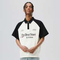 ATRY賽車插肩POLO短袖 夏季國潮牌美式情侶美式百搭方領T恤上衣男