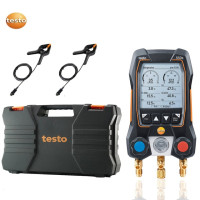 Новый цифровой манометр Testo 550 с 2 хомутами, 2 клапанами, система для HVAC 0563 1550, встроенные 60 распространенных хладагентов