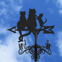 Флюгер на крышу "Три кота" , БОЛЬШОЙ: 80 * 57 см, черный