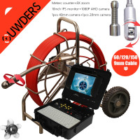 Камера для осмотра канализационной трубы с 8-кратным увеличением, AHD1080P, 120 м, поворот на 360 градусов, камера 23 мм, комплект камеры 17 мм