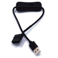 Высококачественный 1-1 2 USB к 3-контактному/4-контактному PWM 5 в USB-соединительному кабелю адаптера питания вентилятора с переключателем ВКЛ./ВЫКЛ.