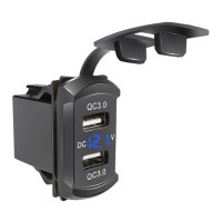 Универсальное автомобильное зарядное устройство, водонепроницаемое, с двумя USB-портами QC3.0