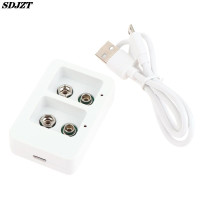 Умное быстрое зарядное устройство с 2 разъемами, 9 В, USB-кабель для 1-2 перезаряжаемых никель-металлогидридных аккумуляторов 9 в
