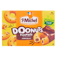 Пончики St. Michel Doonuts Fourres chocolat с шоколадной начинкой, Франция, 180г