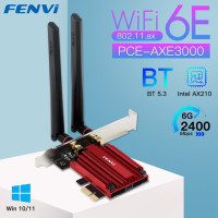 Wi-Fi 6E AX210, 5374 Мбит/с, три диапазона, 2,4G/5G/6 ГГц, беспроводной PCIE-адаптер, совместимый с Bluetooth 5,3, сетевая Wi-Fi-карта для ПК Win 10/11