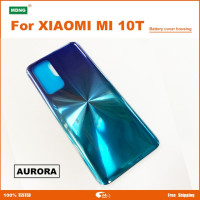 Крышка батарейного отсека для Xiaomi Mi 10T Mi10T Pro, Задняя стеклянная панель, задняя крышка корпуса с клейкой поверхностью + с логотипом