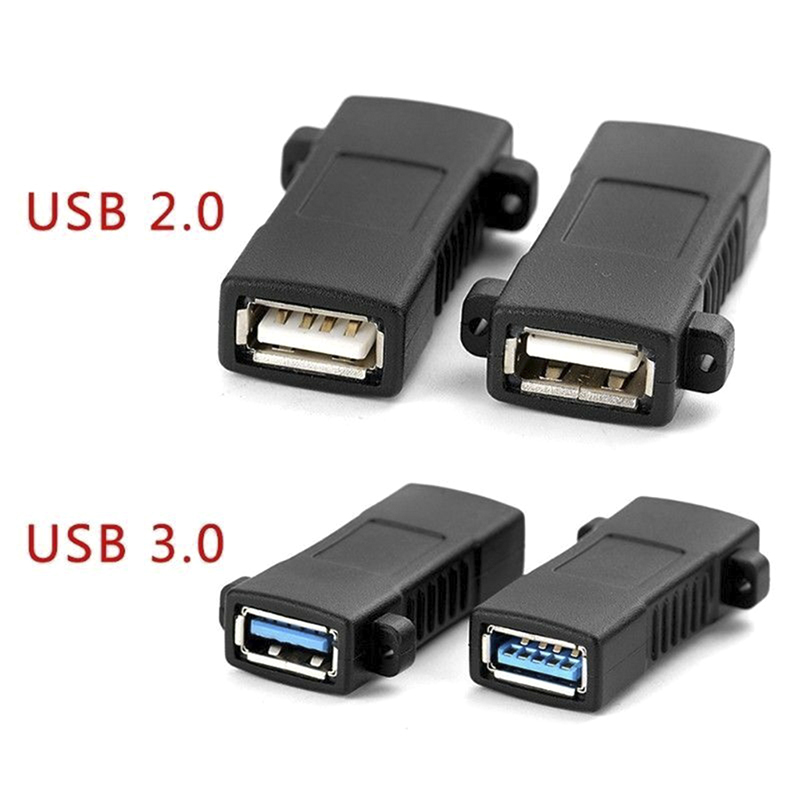 1Pc USB 2.0 3.0 Standard Female To Female Socket Panel Mount Adapter Connector Dropshipping