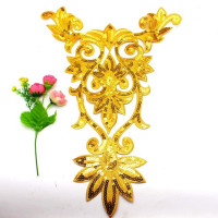 Цветочная аппликация с блестками, 3d блестки, вышитые планки, «сделай сам», термоклейкие, для косплея, для представлений, кружевные, цветочные патчи с аппликацией, 25-40 см