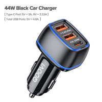 Автомобильное зарядное устройство QOOVI 44 Вт PD USB Type C 3 порта Быстрая зарядка USB быстрое зарядное устройство для телефона для iPhone 14 Pro Xiaomi Samsung Huawei