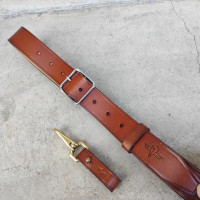 包郵庫存正版96年傘兵腰帶純牛皮戰術腰帶黃銅鑰匙扣腰帶掛鉤棕色