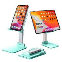 Регулируемая подставка для смартфона Goodly Phone Stand, универсальный настольный держатель для телефона и планшета, цвет: бирюзовый