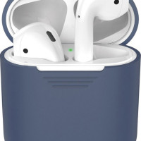 Силиконовый чехол для AirPods, синий, Deppa