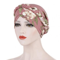 Шикарный женский эластичный головной платок с цветочным принтом, шапка-тюрбан от рака, химиотерапии, хиджаб, мусульманский