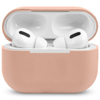 Ультратонкий силиконовый чехол для наушников Apple AirPods Pro / Эпл Аирподс Про / светло-розовый