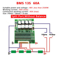 Плата эквалайзера 13S 60A 48 в BMS с балансом 18650, защитная плата для литий-ионного и литиевого аккумулятора BMS, плата балансировки для электрического транспортного средства BMS