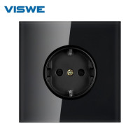 Настенный сенсорный выключатель VISWE с Wi-Fi, с полностью закаленной стеклянной панелью, 153 мм * 82 мм, Европейский смарт-выключатель, 220 В, Поддержка приложения Alexa Tuya