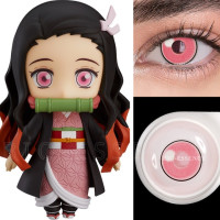 Цветные контактные линзы для косплея био-эссенция 1 пара контактные линзы для косплея Nezuko аниме контакты для глаз розовые линзы для косплея убийца демонов