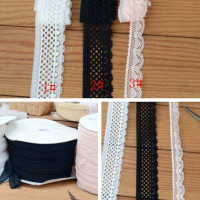 Эластичная кружевная лента, 5 метров, цвет слоновой кости, черный, розовый, эластичная кружевная ткань, аксессуары для нижнего белья