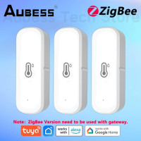 Датчик температуры и влажности AUBESS Tuya ZigBee/Wi-Fi, домашний подключенный термометр, совместимый с Smart Life, Alexa, Google Assistant