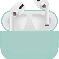 Ультратонкий силиконовый чехол для Apple AirPods Pro / Защитный чехол на кейс для беспроводных наушников / Бирюзовый