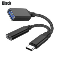 2-в-1 USB C OTG Кабель-адаптер RYRA один для двух Type-c к USB с PD зарядным портом для Samsung Huawei Xiaomi ноутбука планшета