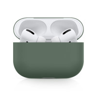 Ультратонкий силиконовый чехол KRISTANAM для наушников Apple AirPods Pro / противоударный кейс для наушников AirPods Pro, темно-зеленый