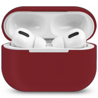 Ультратонкий силиконовый чехол для наушников Apple AirPods Pro / Эпл Аирподс Про / бордовый