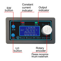Программируемый повышающий преобразователь постоянного тока ZK 5KX, CC/CV, 0,6-36 в, 5 А, 5 В, 12 В, 24 В, 80 Вт, Регулируемый источник питания для модуль питания регулируемый
