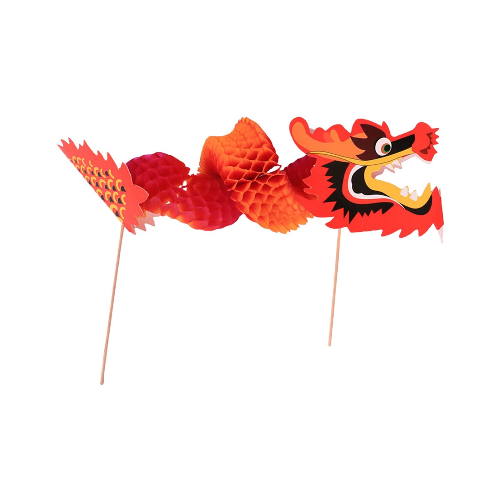 3D Chinese New Year Dragon Garland Art Crafts Hanging Handmade DIY Set for Festival New Year Party Toddlers Decoration