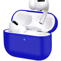 Силиконовый чехол (футляр) для наушников Apple AirPods Pro/ кейс на аирподс про, цвет синий