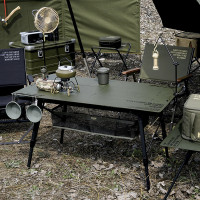 韓國CARGO桌子戶外軍事風露營大號三片桌戰術摺疊桌軍綠桌椅組合