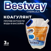 Коагулянт Bestway Chemicals 3 литра для очистки воды в бассейне от взвешенных частиц против помутнения воды