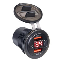 Автомобильное зарядное устройство QC3.0 с двумя USB-разъемами для прикуривателя