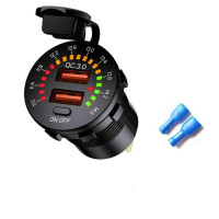 Автомобильное зарядное устройство QC 3,0 18 Вт с двумя USB разъемами 12 В 24 В