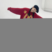 Sleepzoo 23AW 美式復古oversize風圓領毛衣女 秋冬BF針織衫上衣