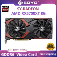 Видеокарта SOYO AMD Radeon RX5700XT 5500XT RX6600M GDDR6, видеокарта 8 ГБ, PCIE3.0x16, игровая видеокарта для настольных компьютеров