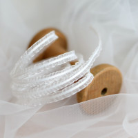 Лента кружевная с рюшами и вышивкой, 2 м, ширина 0,7 см, 5 цветов