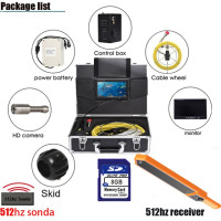 Новинка, водонепроницаемый комплект подводной камеры для осмотра труб в промышленной канализации, 40 м, 512 Гц