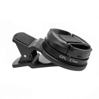Круглая камера 37 мм, черные аксессуары, универсальный CPL-фильтр с зажимом, портативный поляризатор, широкоугольный объектив, профессиональный Телефон