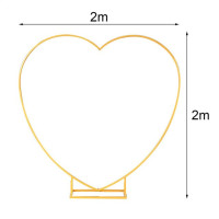 Свадебная АРКА в форме сердца 2,0x2,0 м, металлический фон для дня рождения, декор «сделай сам», искусственный цветок, стенд АРКА, золото, белый